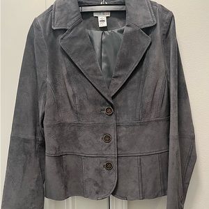Women’s Denim & Company Gray Leather Jacket Size Small
